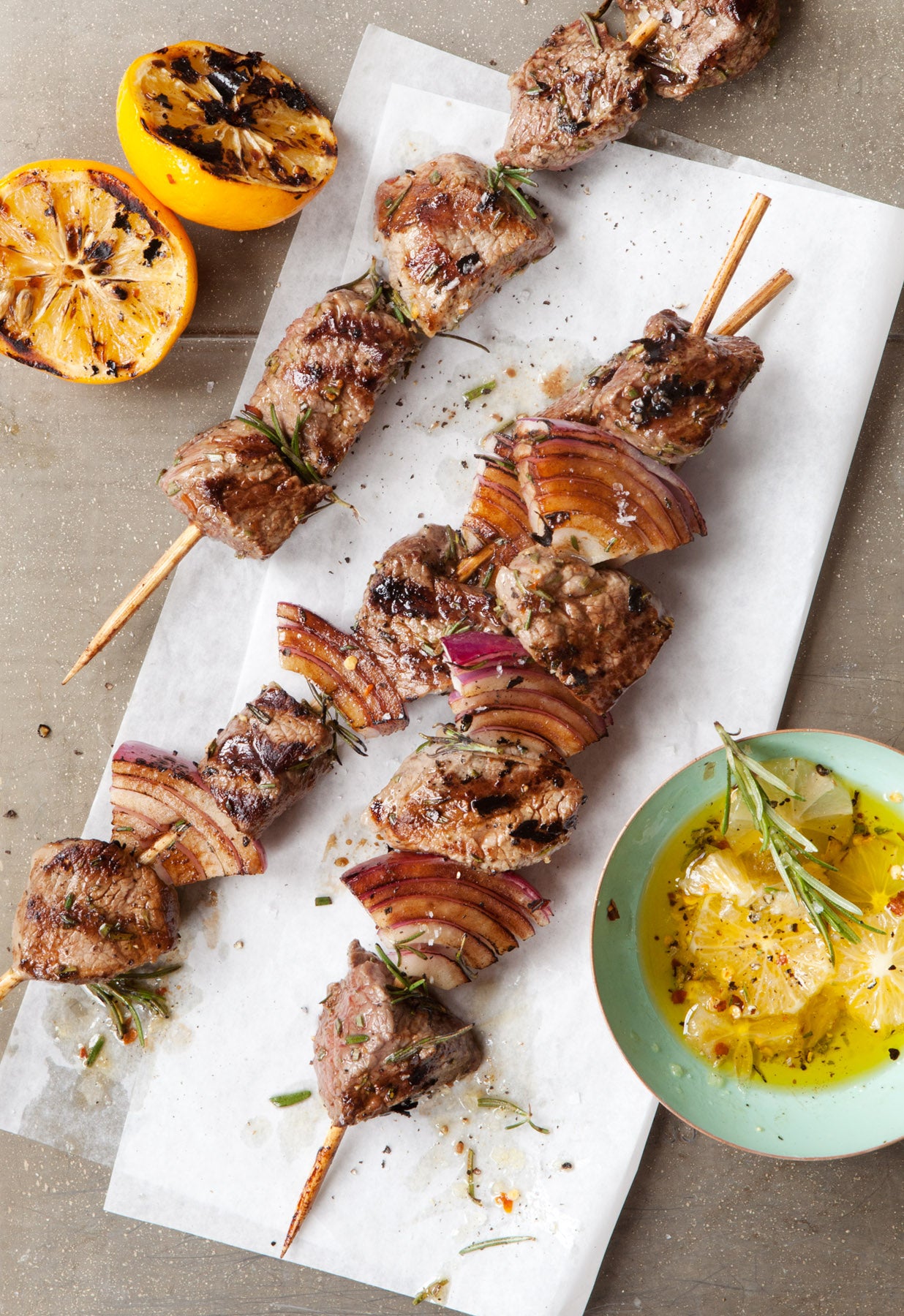 Grilled American Lamb Sirloin Kabobs with Meyer Lemon & Garlic