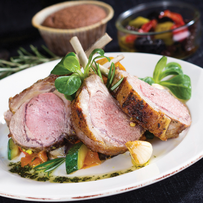 Grilled Frenched Lamb Rack