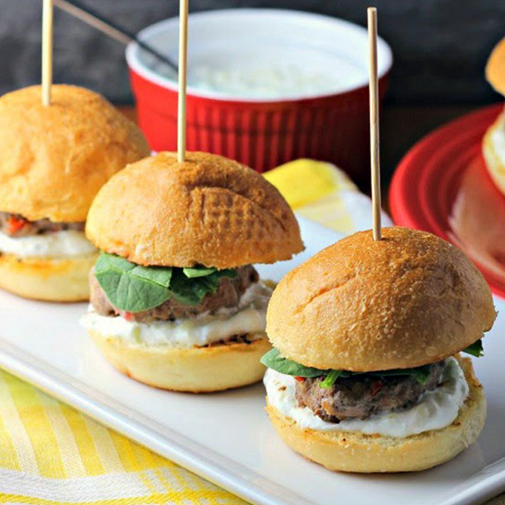 Middle Eastern-Style Lamb Sliders with Yogurt Sauce